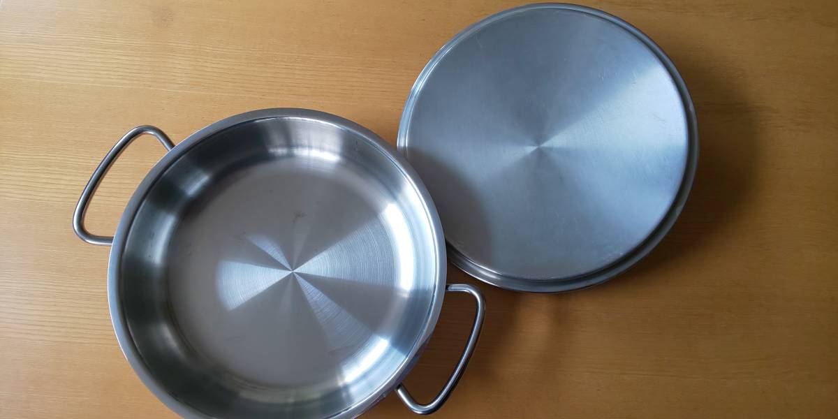 フィスラー 浅鍋 蓋有り 美品_4