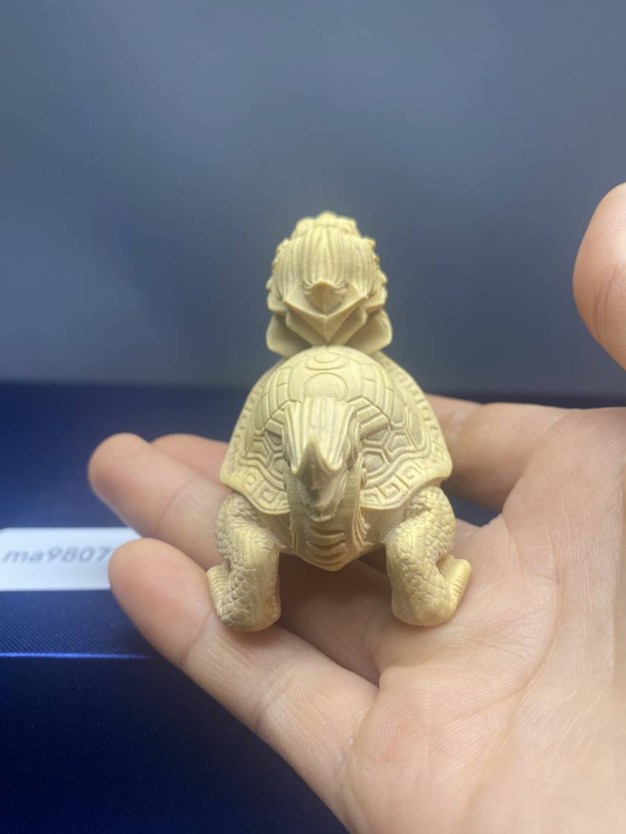 実物 龍亀02 聖獣 龍亀 木彫り 茶道具 中国古玩 神獣 龍 置物 竜 天然