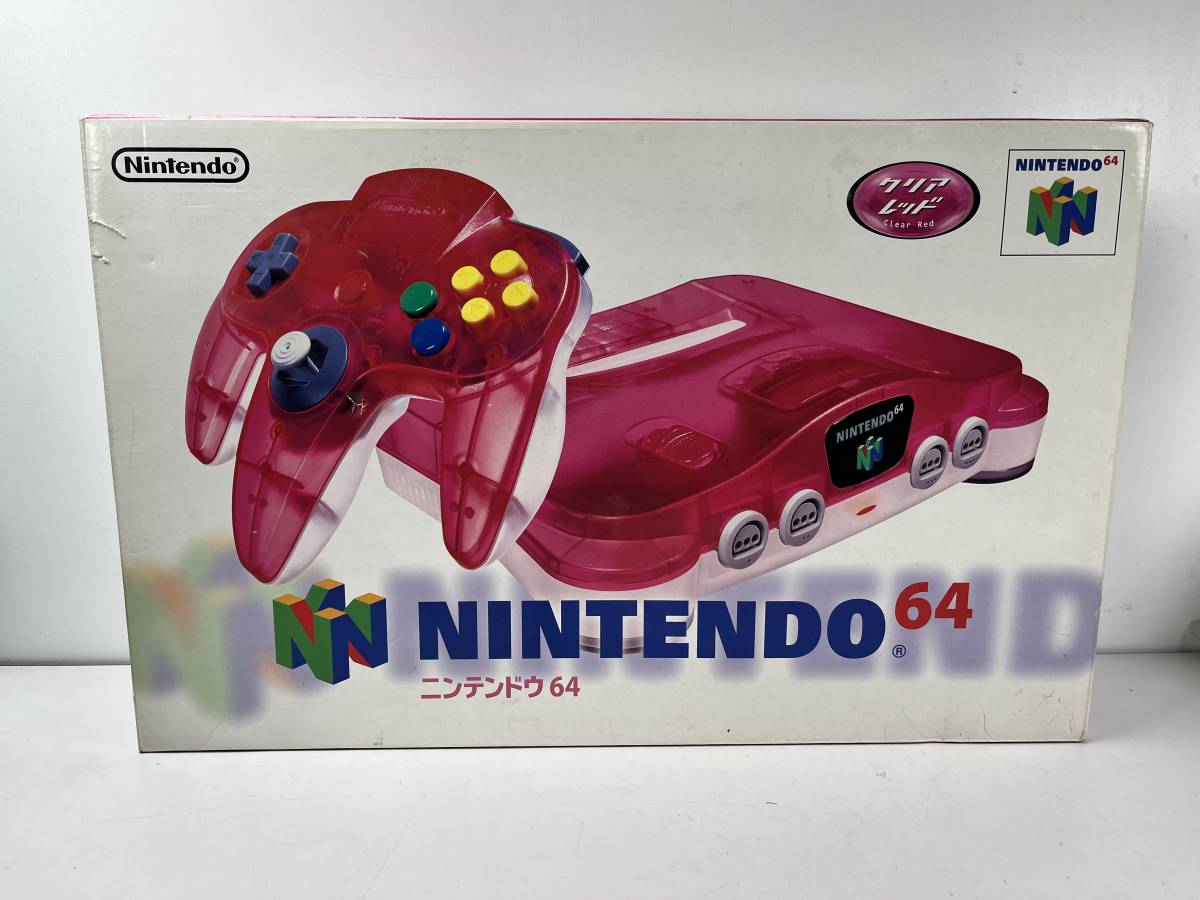 箱付 ニンテンドー64 クリアレッド 動作ok 振り上げ