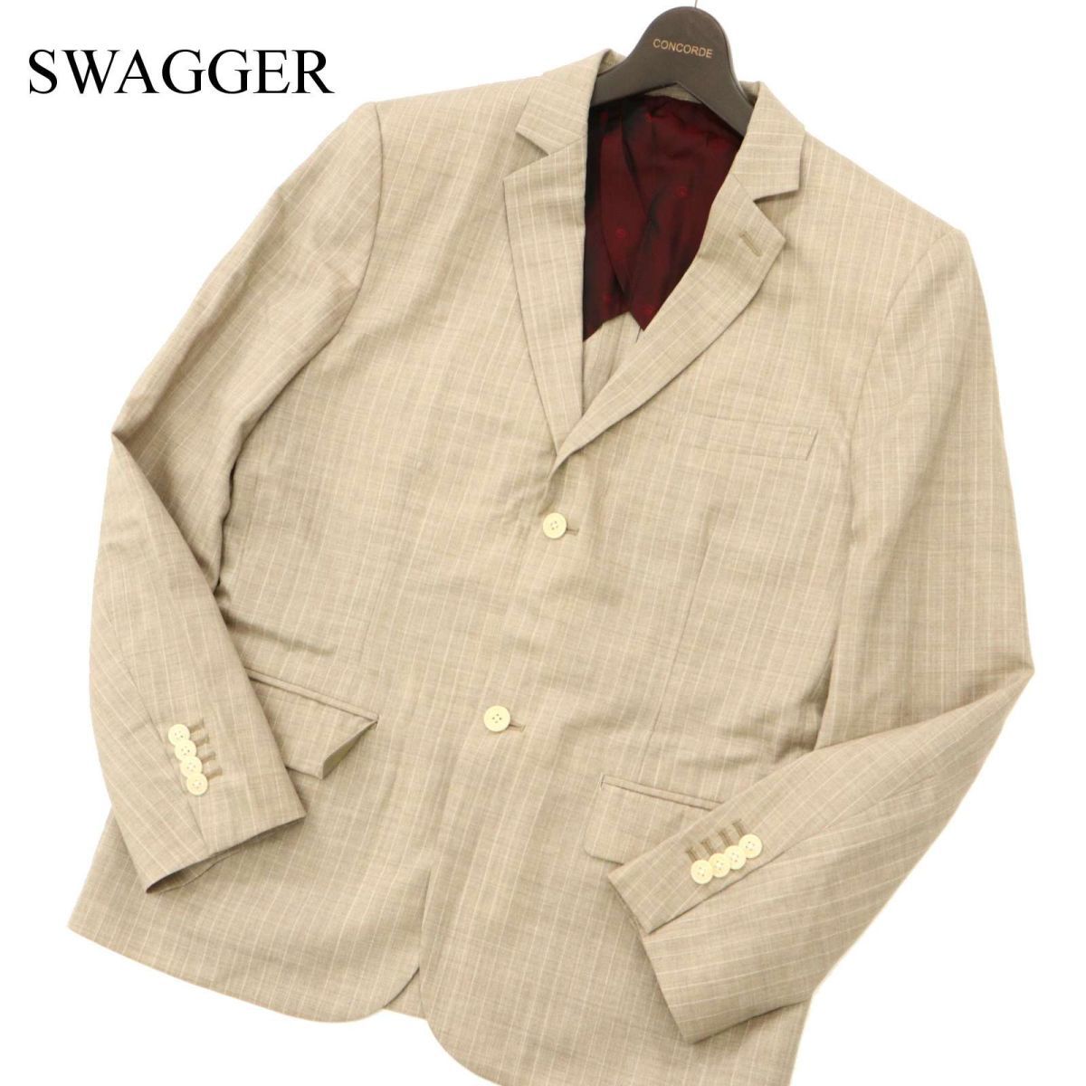 SWAGGER スワッガー 通年 背抜き ストライプ☆ 2B アンコン テーラード 