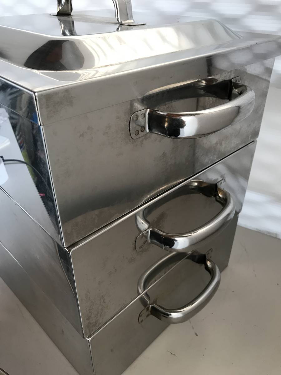 YS1645☆中古品 業務用ステンレス角蒸器 30×30cm・高さ37㎝