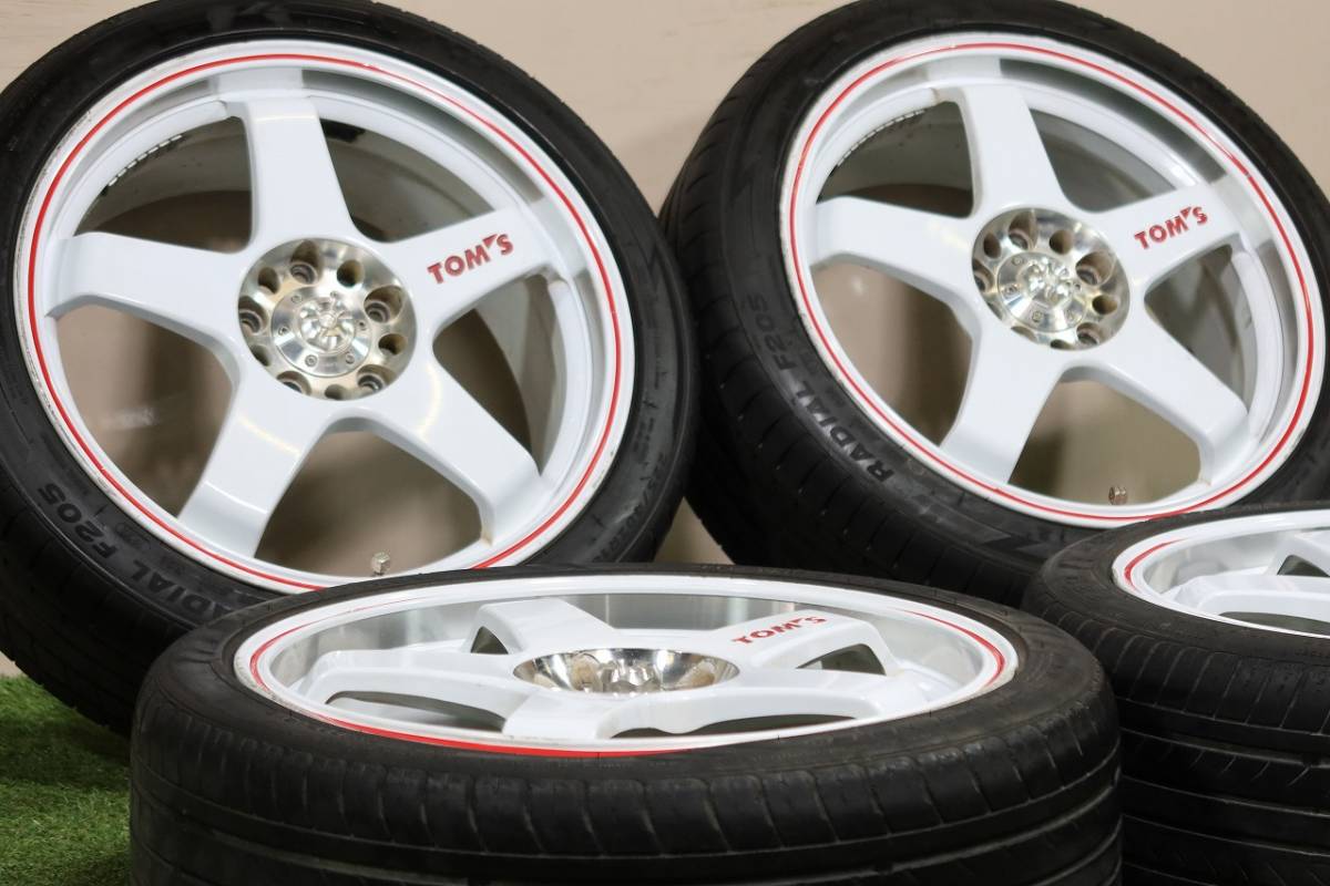 1円 品 トムス TOM'S TN-06 18in 7.5J+48 PCD114.3 ナンカン 225/40R18