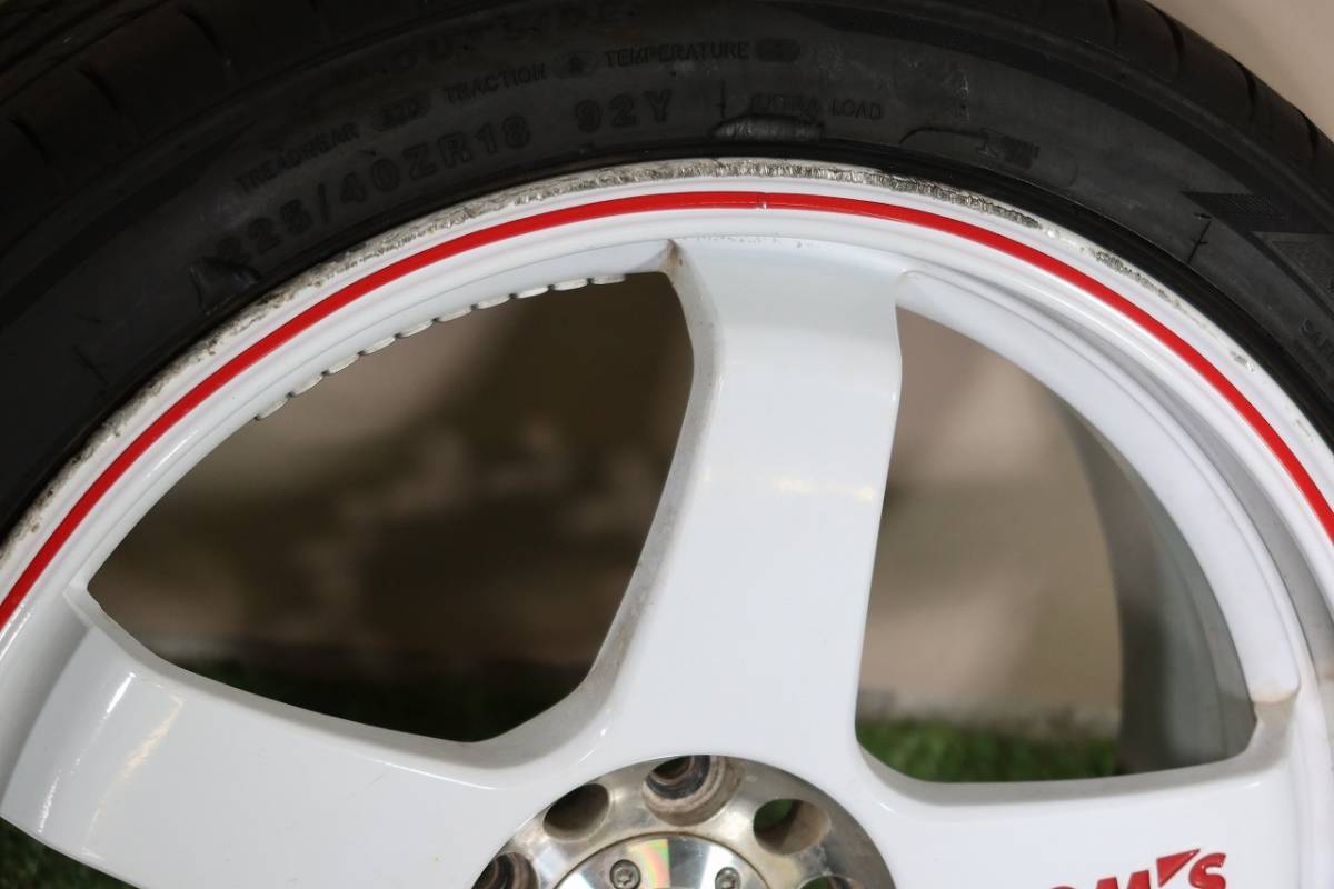 1円 品 トムス TOM'S TN-06 18in 7.5J+48 PCD114.3 ナンカン 225/40R18