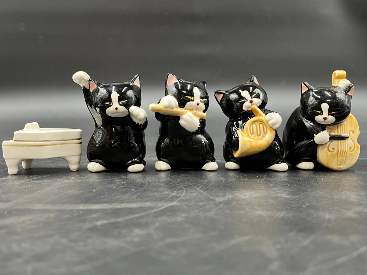SEVEN CORPORATION/セブンコーポレーション 黒猫楽団 陶器製 猫/ネコ