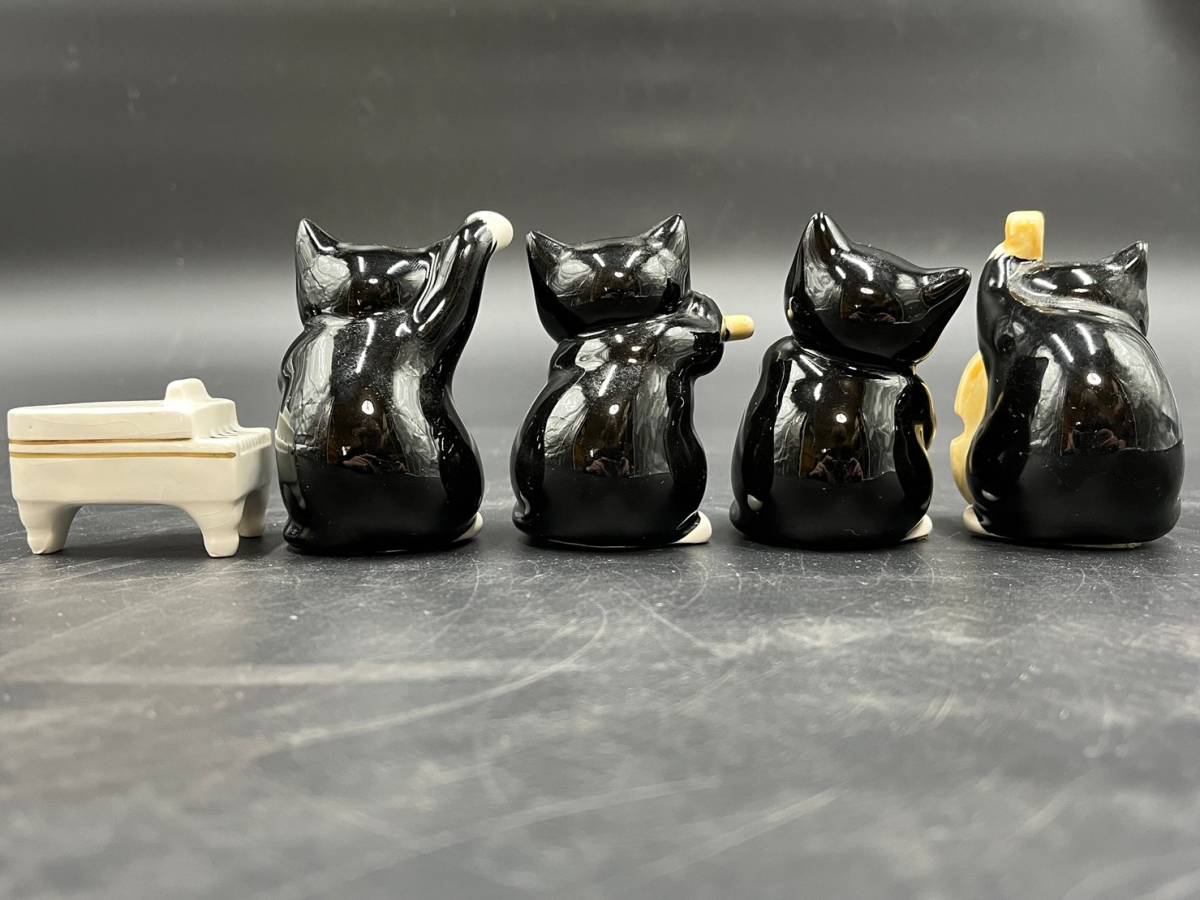 SEVEN CORPORATION/セブンコーポレーション 黒猫楽団 陶器製 猫/ネコ