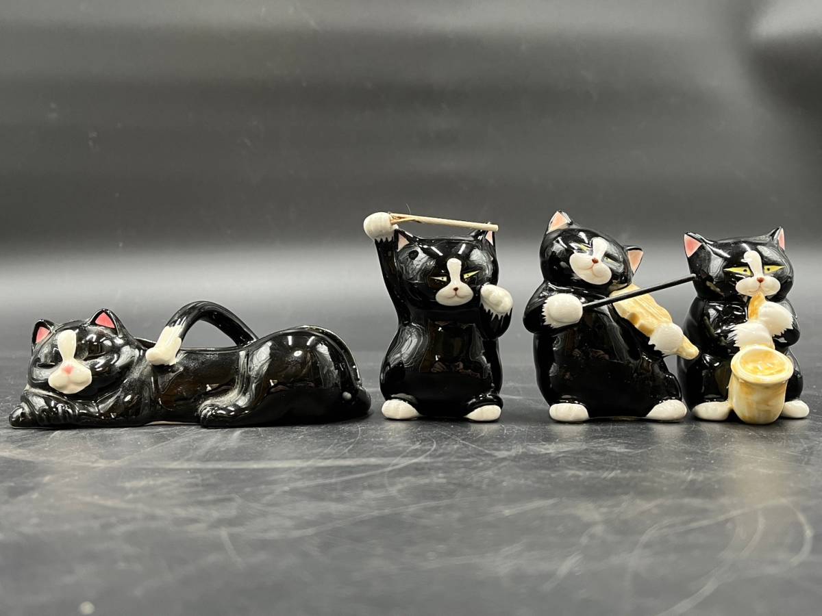 SEVEN CORPORATION/セブンコーポレーション 黒猫楽団 陶器製 猫/ネコ
