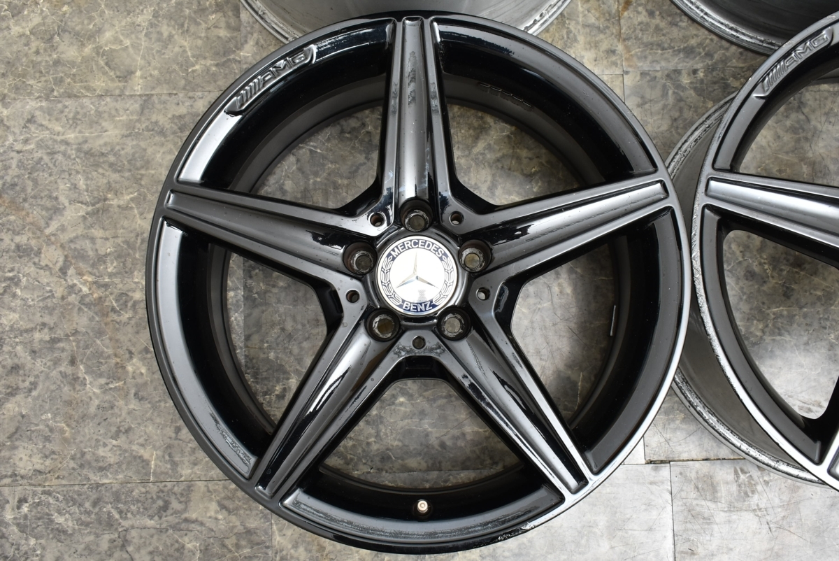 ブラック塗装品】メルセデスベンツ W205 Cクラス AMG 純正 18in 7.5J + 