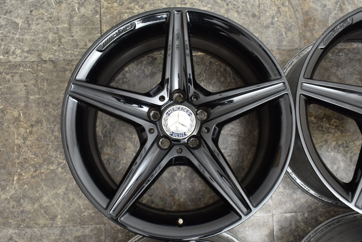 ブラック塗装品】メルセデスベンツ W205 Cクラス AMG 純正 18in 7.5J + 