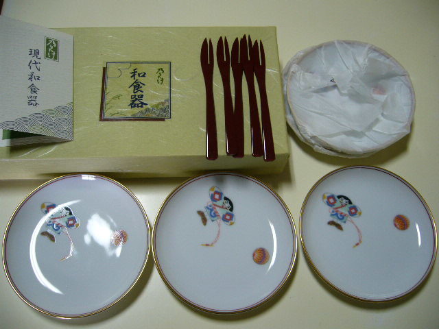 ★乃りたけ・和食器/皿５枚・菓子きり５点_1