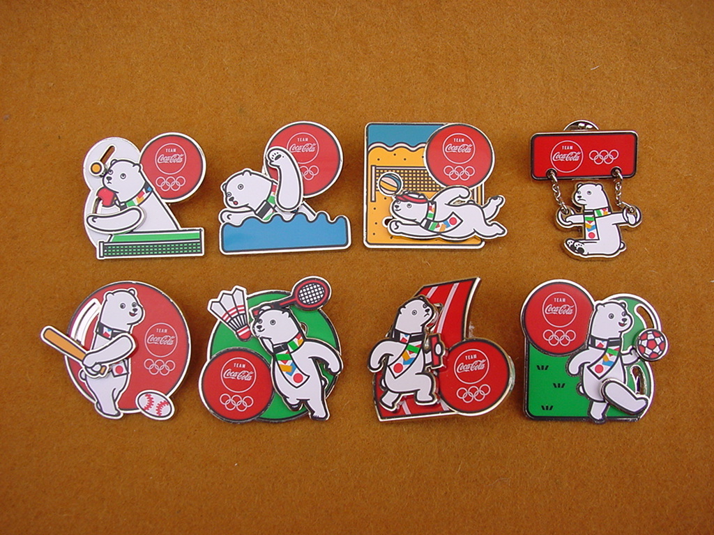 ８種セット 東京オリンピック☆競技種目別 ピンバッジ☆しろくま コカコーラ