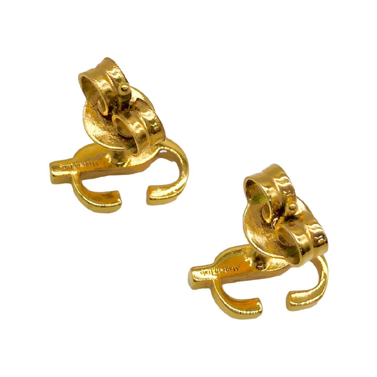 美品 JIMMY CHOO ジミーチュウ JC ロゴ ピアス ゴールドカラー 