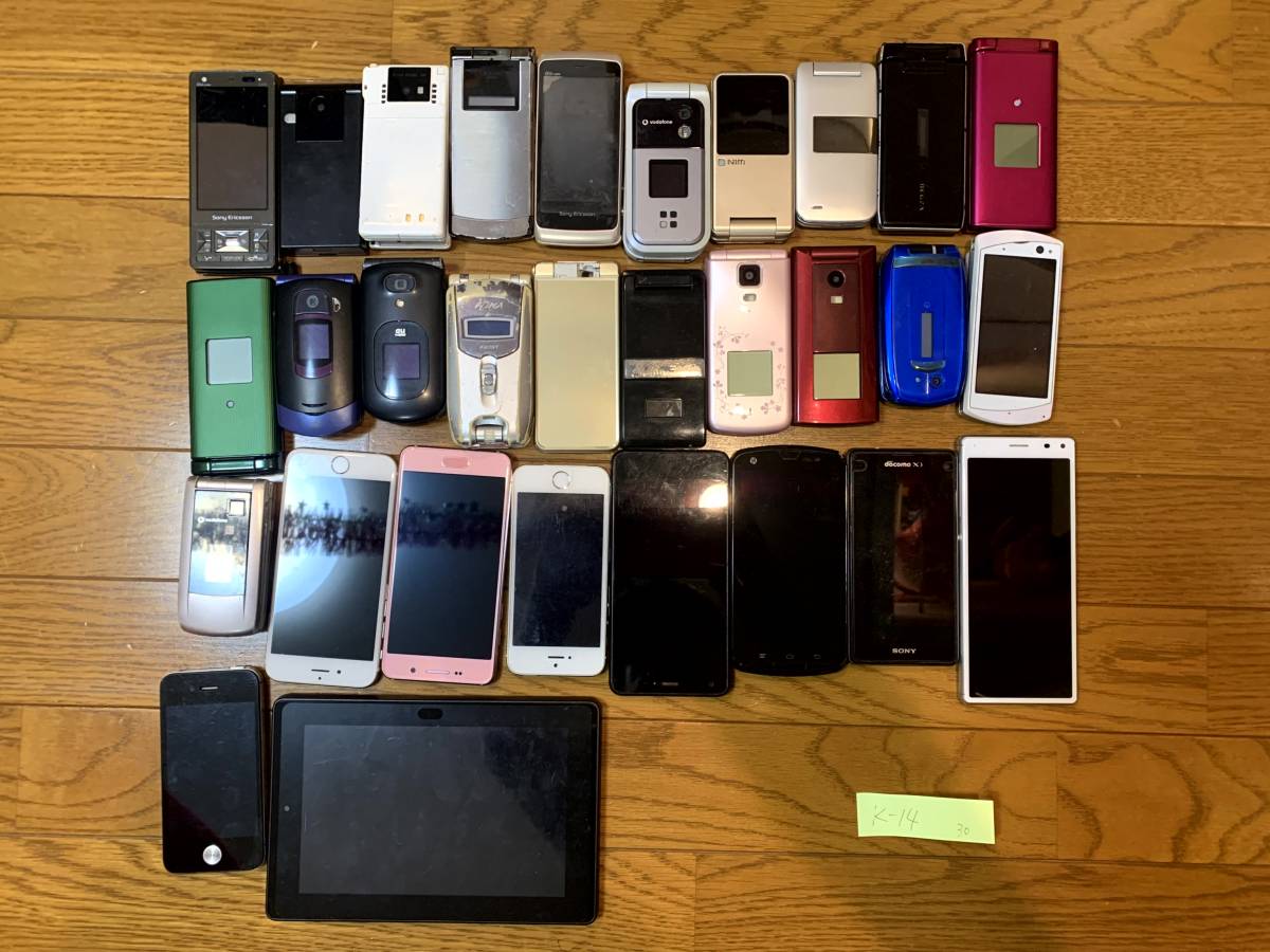 動作未確認の完全ジャンク】ガラケー スマホなど まとめ 30台（K14