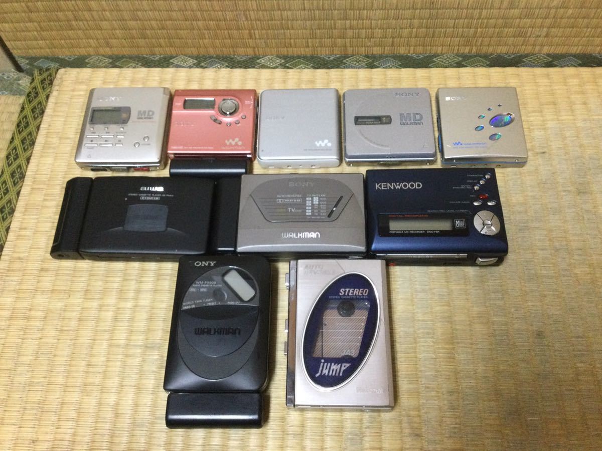 ☆必見　カセット/MDプレーヤー　まとめ　10点　SONY ソニー AIWA など　WALKMAN ウォークマン　MZ-N920 WM-FX909 ジャンク☆