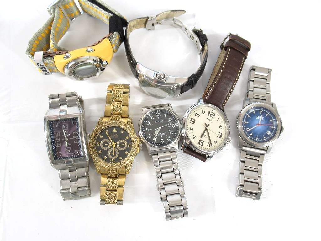 1円 ジャンク品 エルジン タケオキクチ タイメックス 等 腕時計 大量