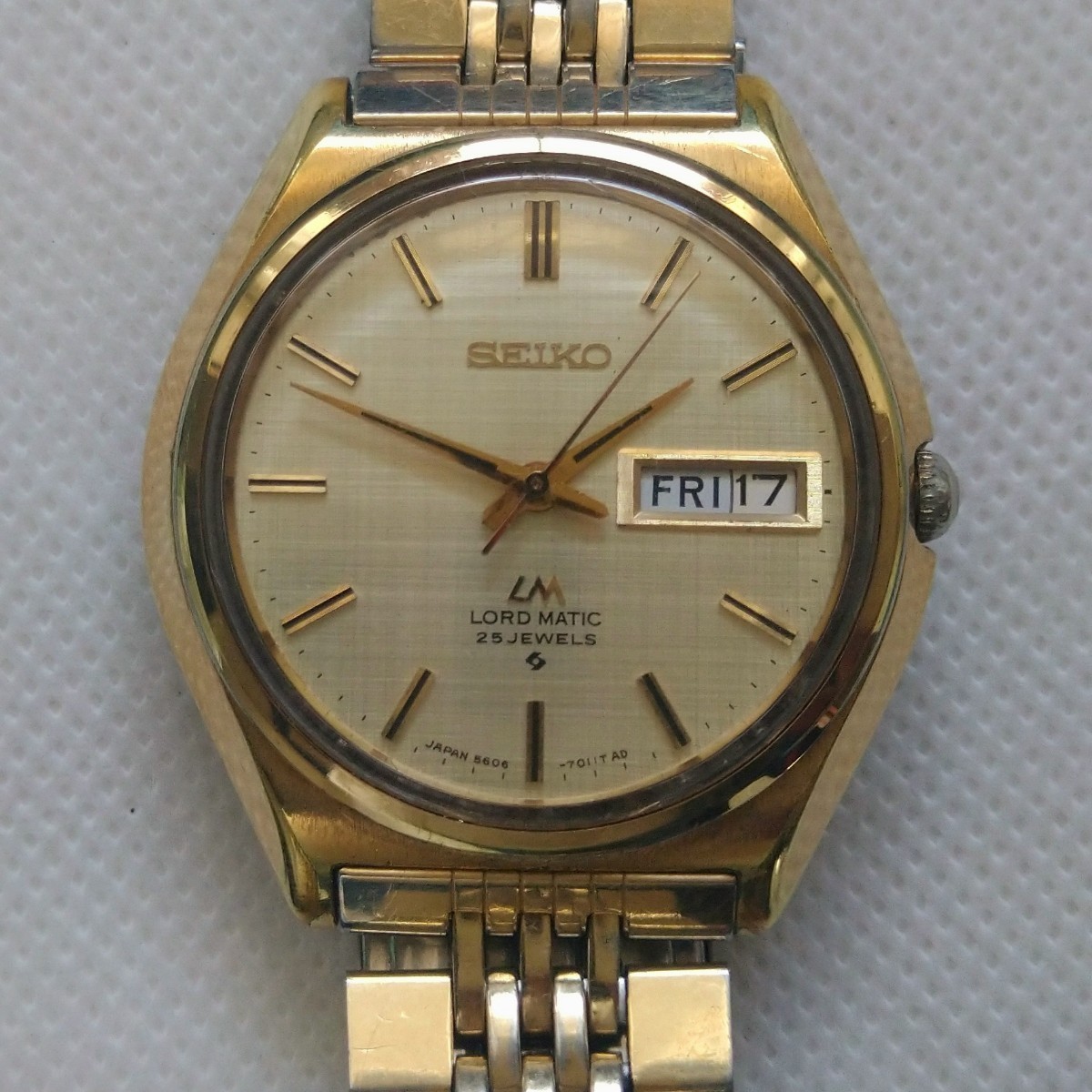 セイコー/SEIKO○1969年製造 LM ロードマチック 純正SSベルト付 