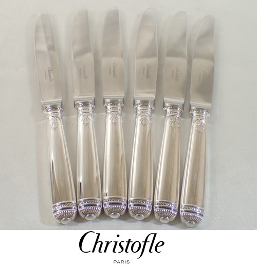 329⑭[T]◆CHRISTOFLE◆ クリストフルシルバー マルメゾン カトラリーセット♪デザートナイフ ６本/全長：約19.5ｃｍ