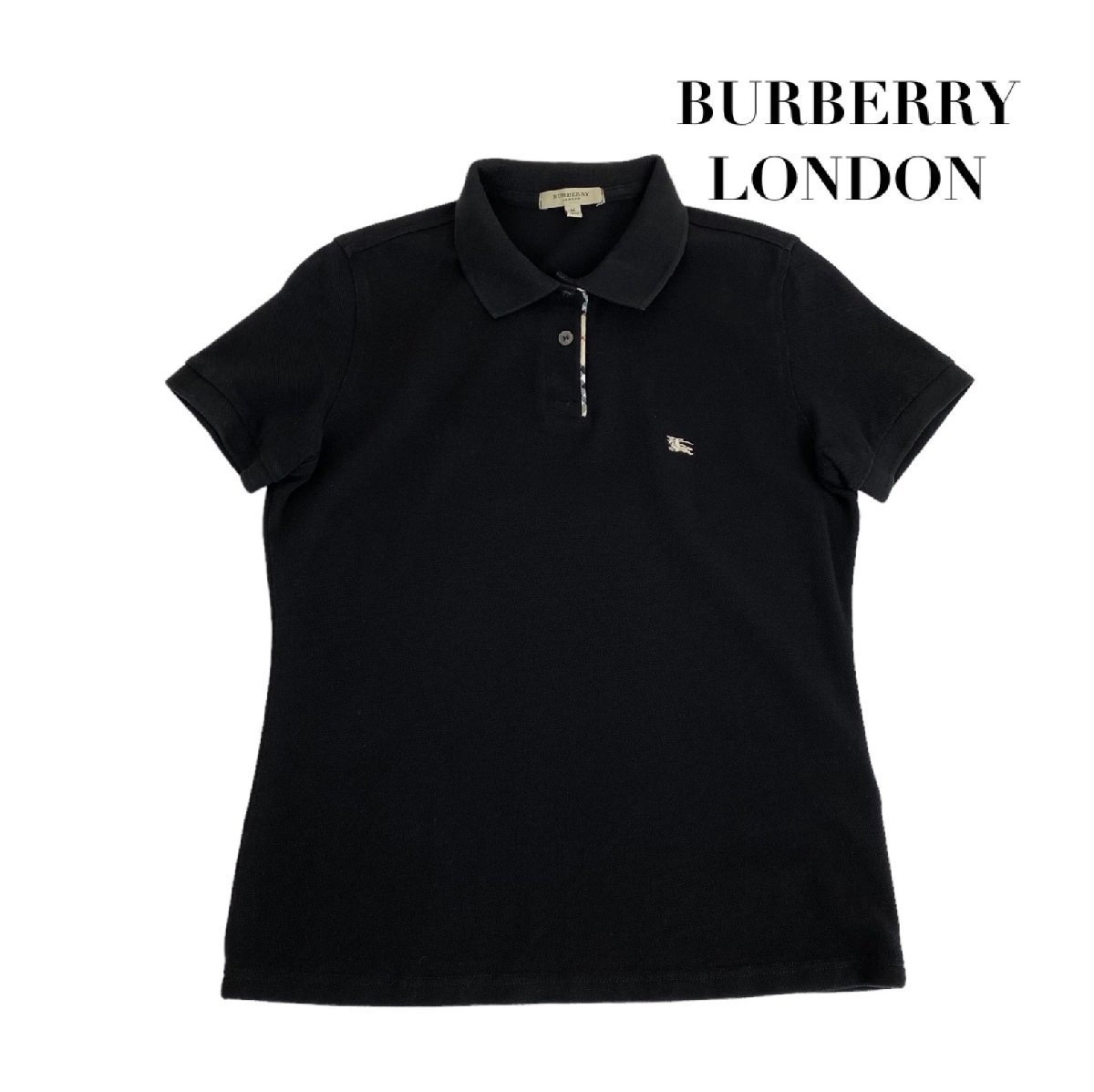 中古 バーバリーロンドン BURBERRY LONDON 半袖 ポロシャツ 黒