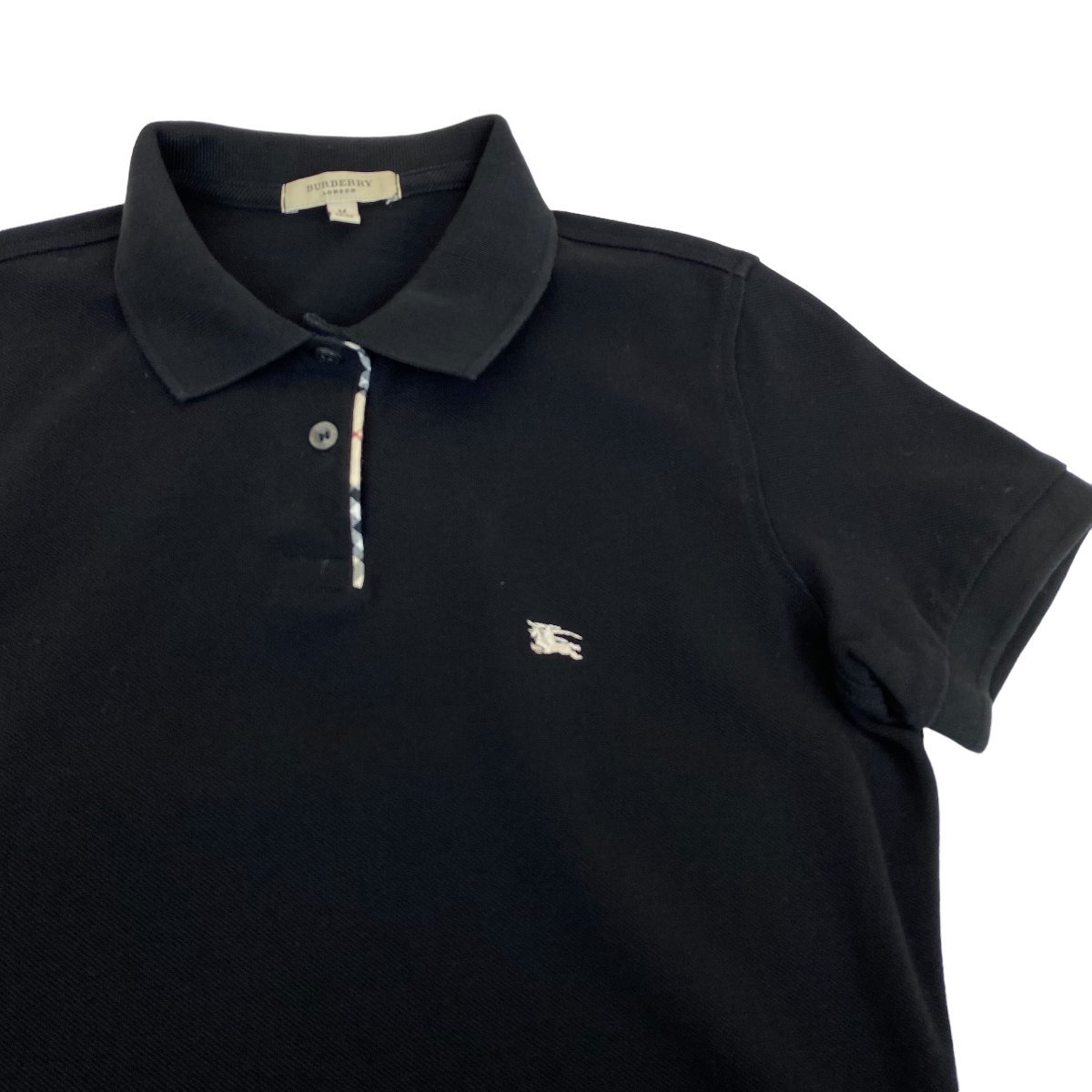 中古 バーバリーロンドン BURBERRY LONDON 半袖 ポロシャツ 黒 