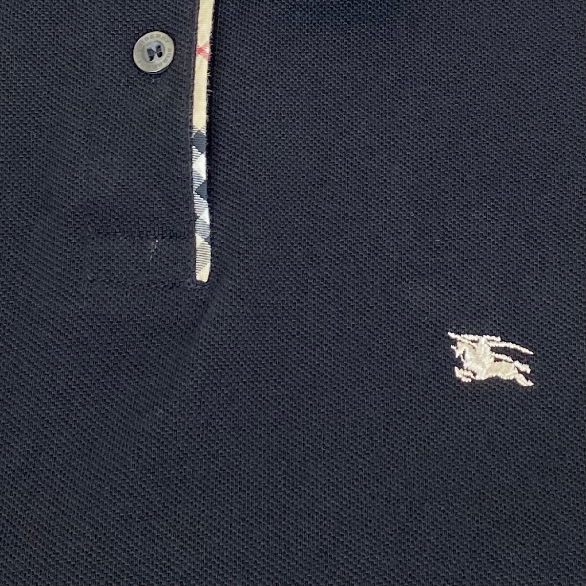 中古 バーバリーロンドン BURBERRY LONDON 半袖 ポロシャツ 黒 