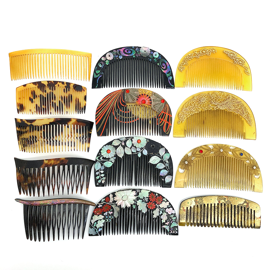 1円~! べっ甲 螺鈿 29点セット ヘアアクセサリー 櫛 かんざし 簪 和 