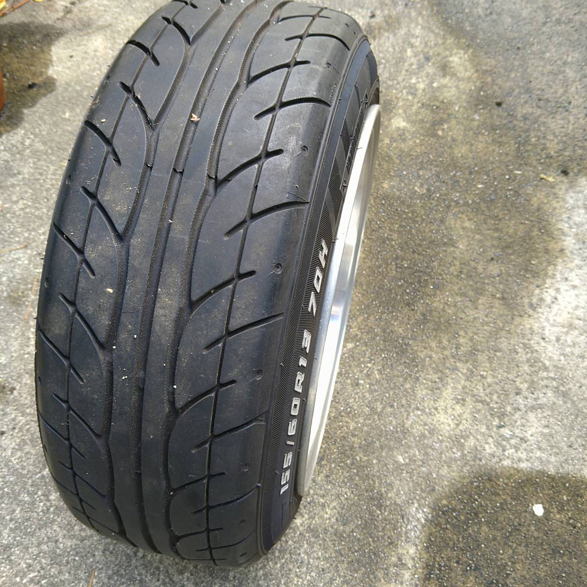 ハヤシ 深リム 旧車 7J 114.3 ネオバ サニー 引っ張り ホワイトレター 