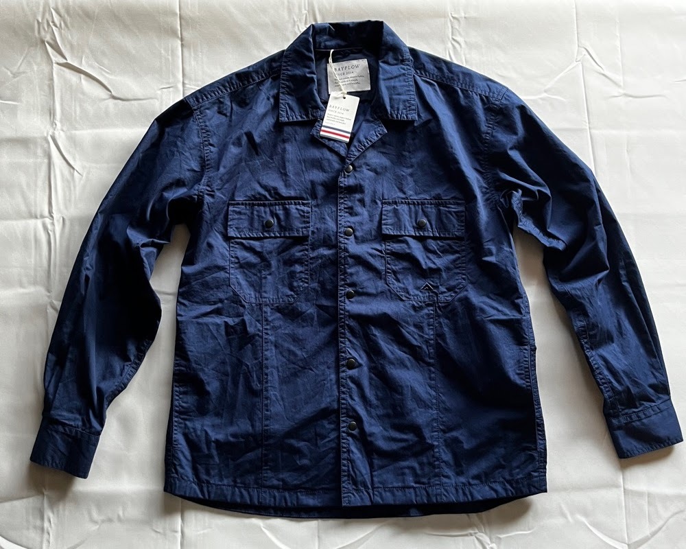 送料無料 新品未使用 タグ付き　BAYFLOW ベイフロー　ワークシャツ オープンシャツ スナップボタン ハンドポケット ロゴ 刺繍 長袖 シャツ