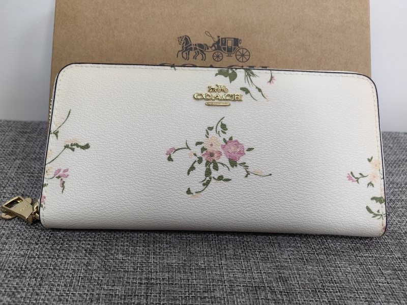 財布 アコーディオン 長財布 コーチ COACH フローラル ジップ プリント 