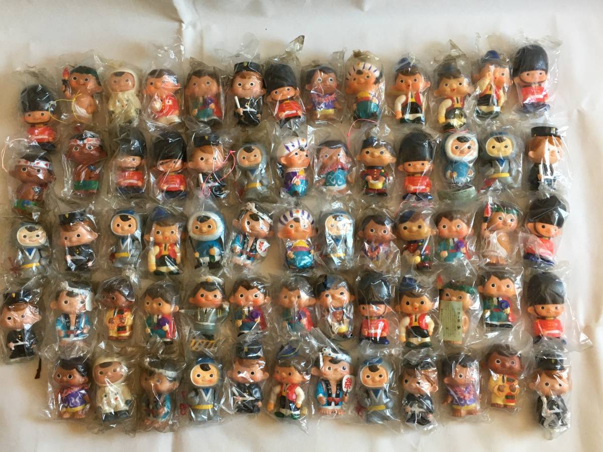【希少】富士銀行　ソフビ貯金箱8体セット☆ぼくちゃん②　当時物／昭和レトロ／レア 銀行 貯金箱 未開封品 富士銀行 ぼくちゃん ソフビ まとめて大量 64体