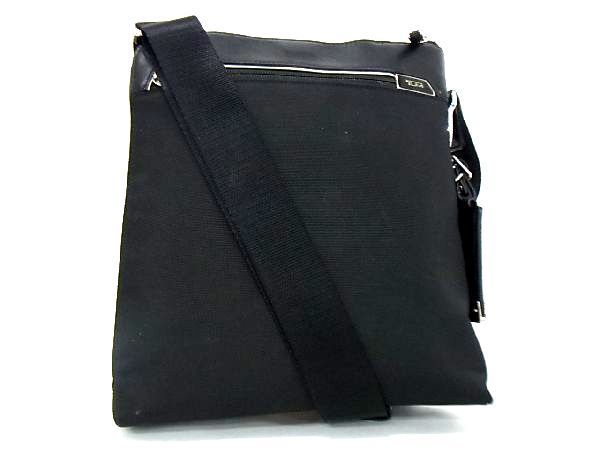 1円 ■美品■ TUMI トゥミ ナイロン クロスボディ ショルダーバッグ 斜め掛けかばん メンズ ブラック系 AJ5582ホs