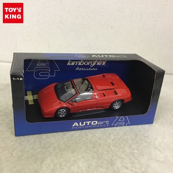 1円〜 破損 オートアート 1/18 ランボルギーニ ディアブロ ロードスター レッド