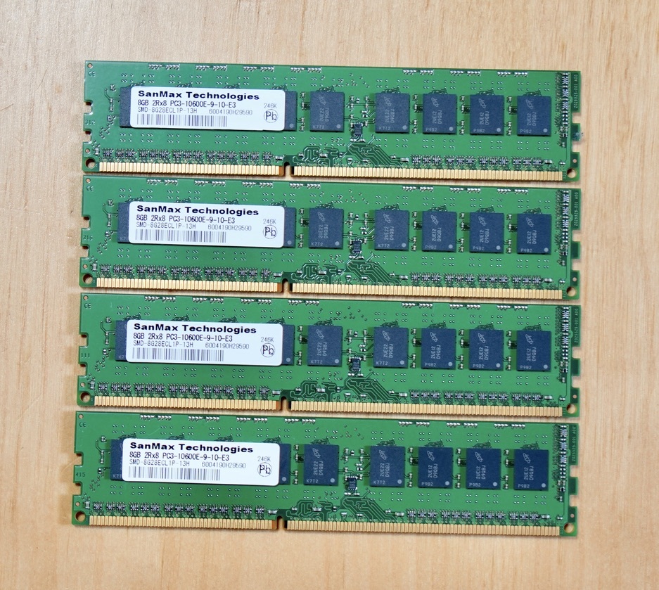 Mac Pro (Mid 2010)用メモリ64GBセットSanMax DDR3 ECC 1333MHz 8GB×8枚