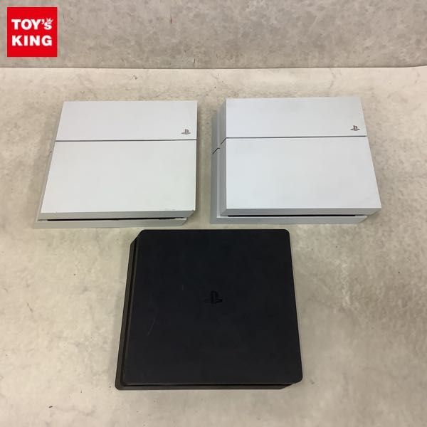 1円〜 動作確認済 初期化済 箱無 PlayStation4 本体 CUH-1100A ホワイト 2点、CUH-2100A ブラック