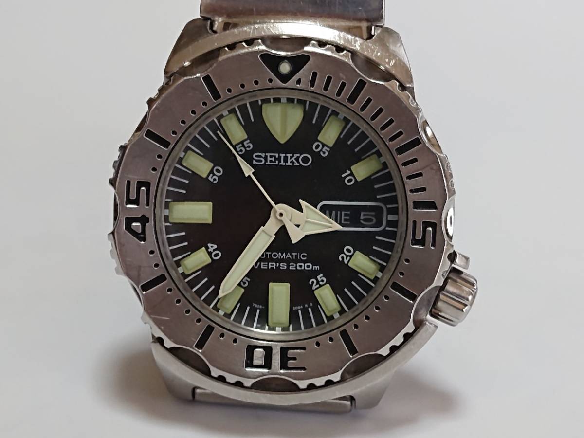 7S26-0350 ブラックモンスター セイコー SEIKO 自動巻き SKX779 稼働