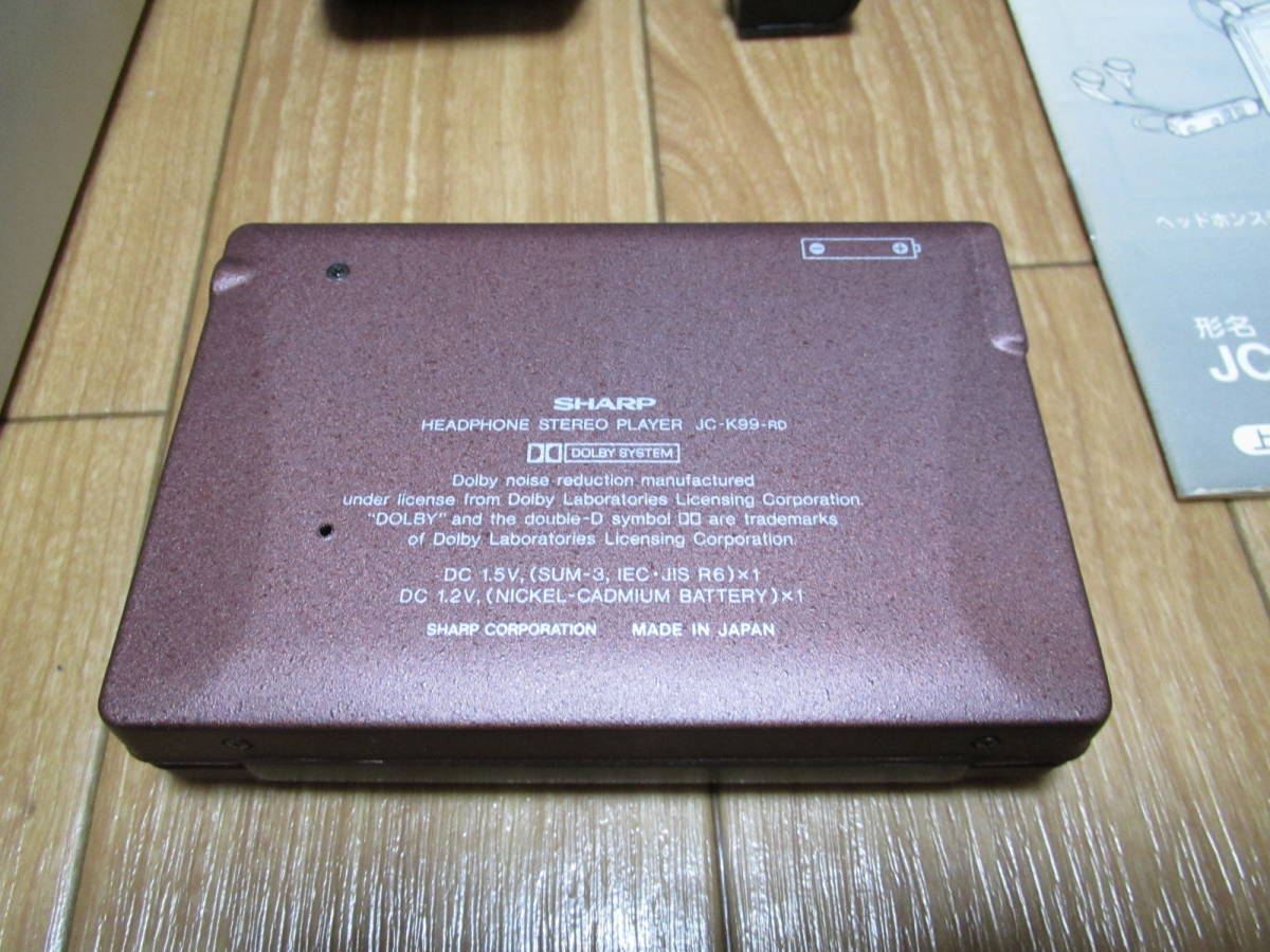 SHARP ポータブルカセットプレーヤJC-K99-BK 外観美品 ジャンク 0513-25) SHARP JC-K99-BK シャープ ポータブルカセットプレーヤー