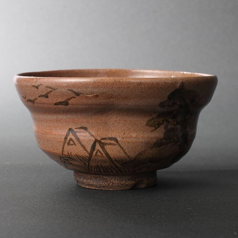 委託HK◇時代 鉄絵唐津茶碗 （茶道具 陶磁器 古美術 工芸品 唐津焼）