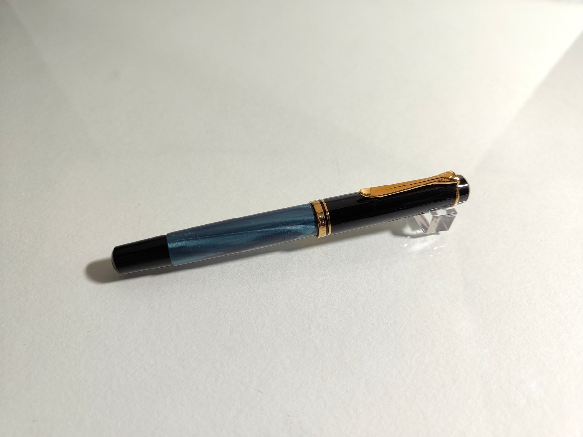 Pelikan M250 マーブルブルー 12C-500 HM /ペリカン #250 万年筆 黒 ゴールド 12金 中字 吸引式 W.GERMANY 西ドイツ製 西独製 ビンテージ