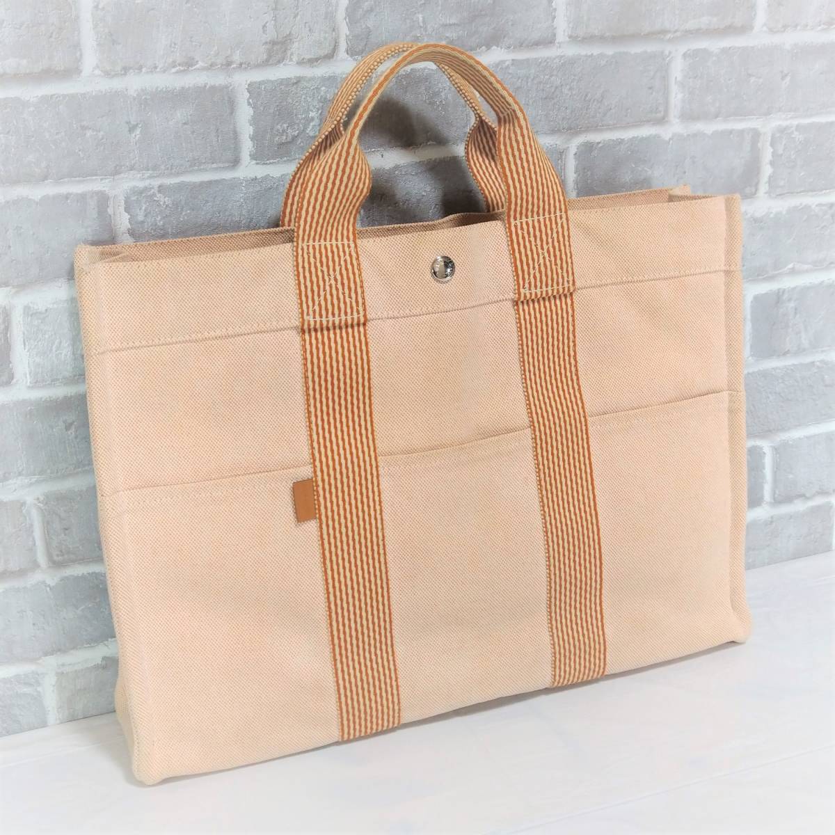 エルメス ニューフールトゥ HERMES トートバッグ トート キャンバス 