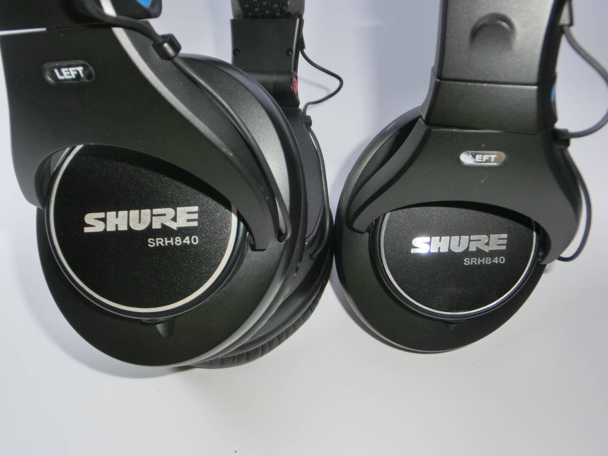 ○SHURE SRH840 ヘッドホン 2個セット 両方とも左右音出しOK 外装難
