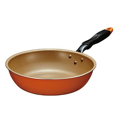 エバークック 炒め鍋 28cm ガス火専用 軽量 790ｇ オレンジ ドウシシャ