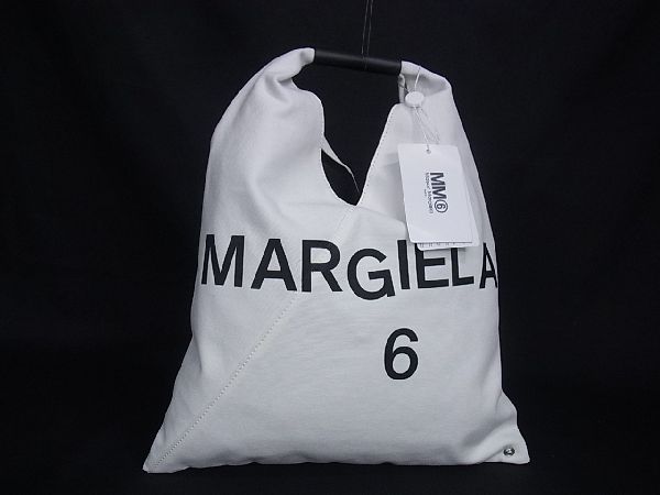 ■新品■未使用■ MM6 Maison Margiela メゾンマルジェラ S54WD0043 ジャパニーズトート キャンバス ハンドバッグ ホワイト系 BC4619オZ