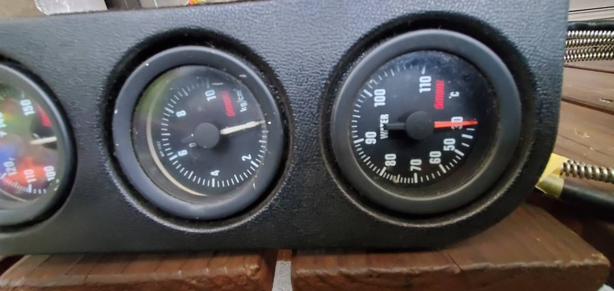 当時物機械式大森 3連メーター 52φ 油圧 油温 水温旧車・当時・AE86 