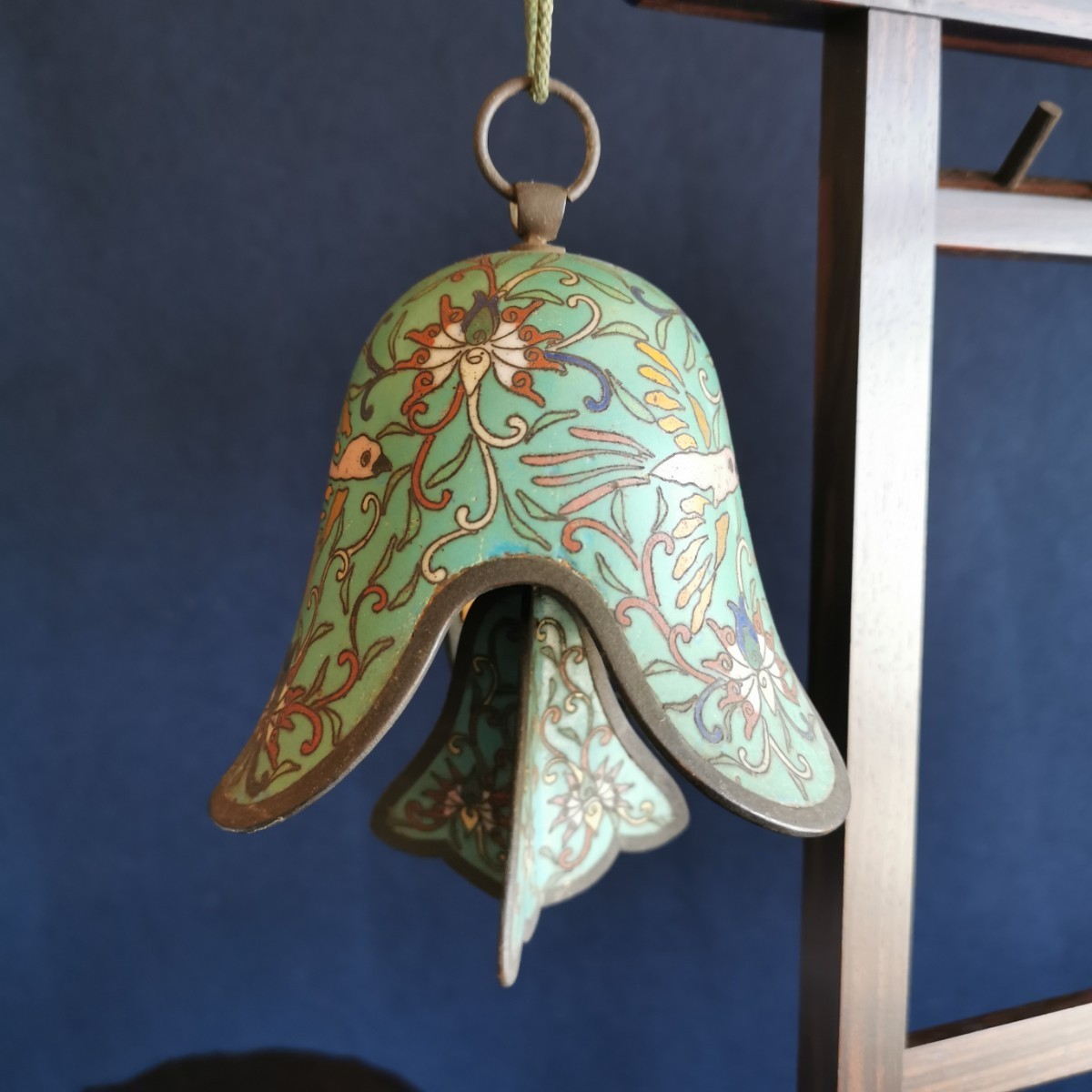 古銅七宝饕餮文耳付瓶⁄清朝時代-17世紀 銅製⁄七宝銅