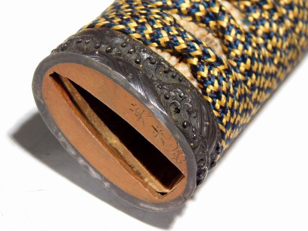 大森英光在銘!! 朧銀地波濤図縁頭 名作金工拵 刀身は村正か 水戸金工小