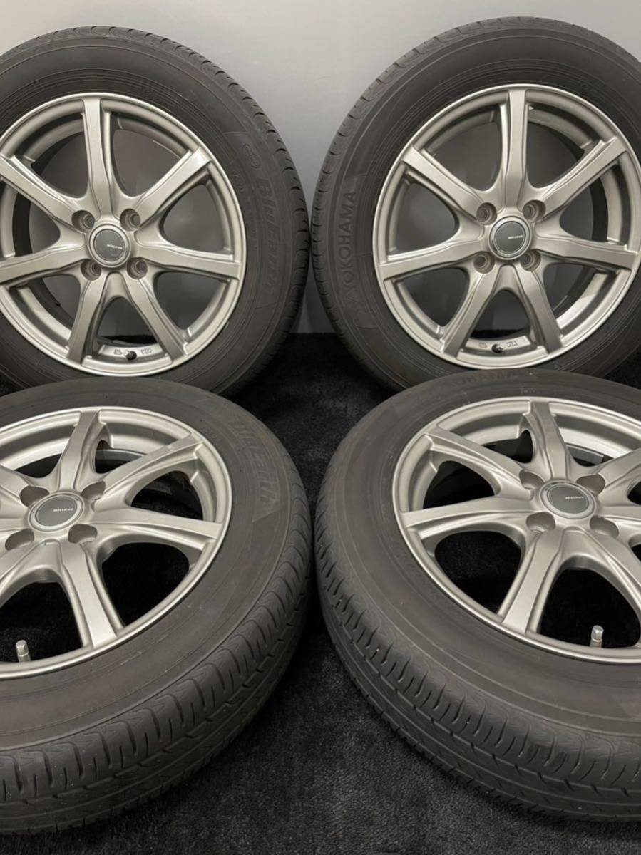 175/65R15 YOKOHAMA/BluEarth 19年 MILLOUS 15インチ 5.5J ＋42 100 4H 夏タイヤ 4本 ヨコハマ ブルーアース