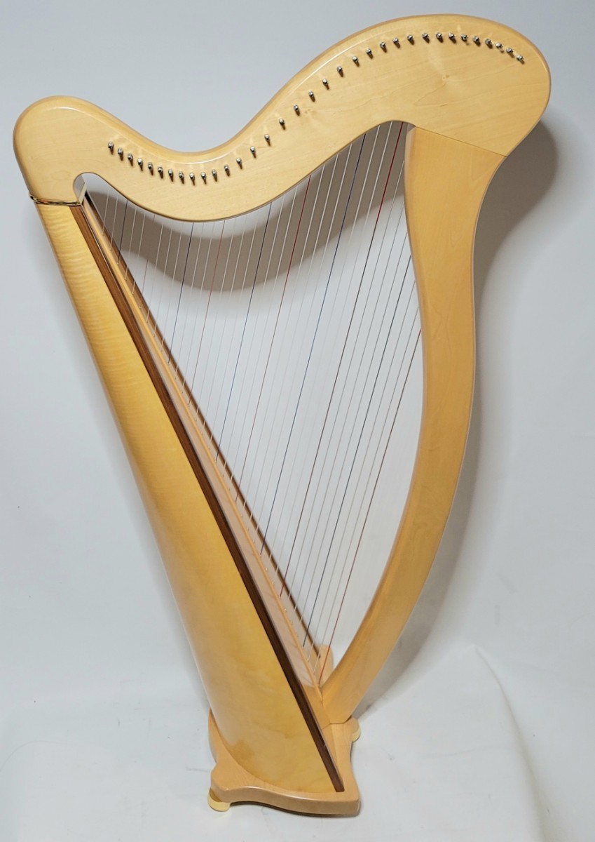 ハープ　青山(AOYAMA)ハープ130D　34弦 AOYAMA HARP 青山ハープ 34弦 フォークハープ 脚付き 予備弦多数