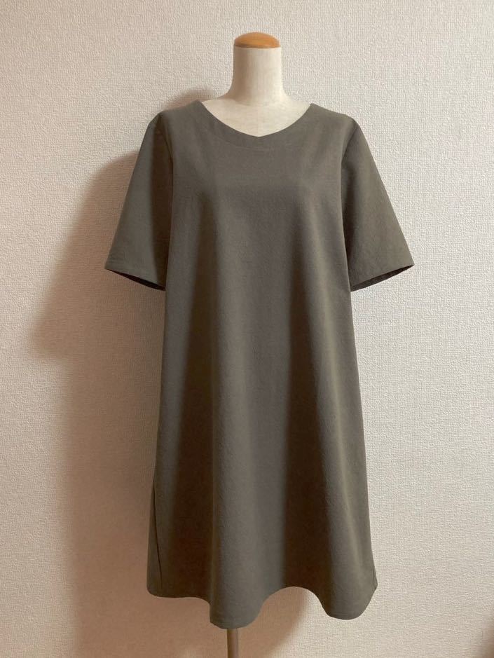 ハンドメイド＊ワッシャーハーフリネンのゆったりワンピース