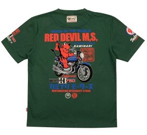 テッドマン×カミナリモータース/マッハⅢ/Tシャツ/グリーン/XL/TDKMT-16/エフ商会