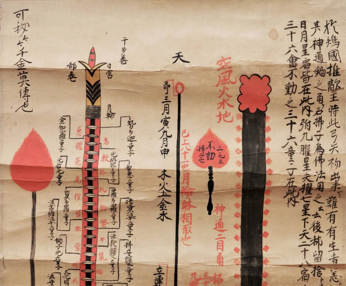 仏画 愛染明王 紙本 密教 時代物 仏教 古美術 骨董品 掛軸 【公式通販】