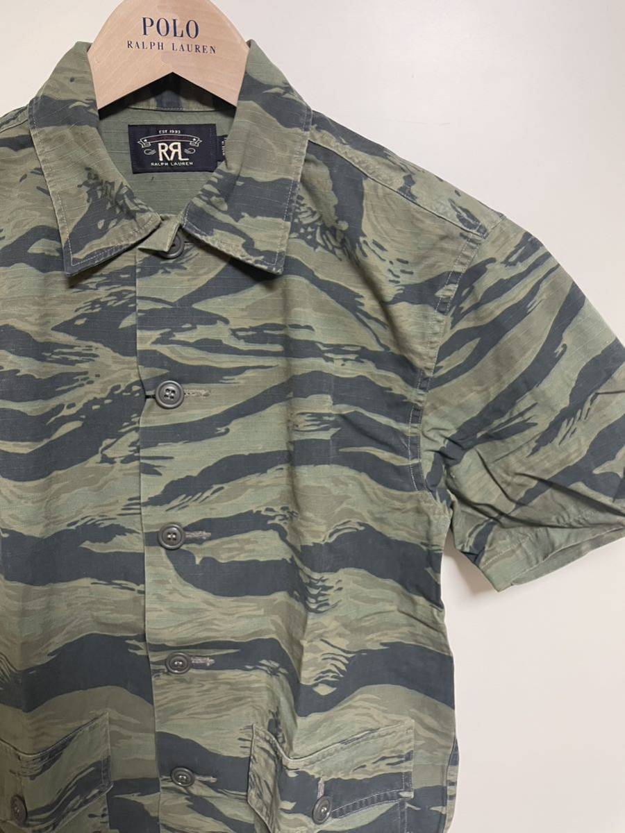 新品タグ付RRL カモ リップストップ ショートスリーブ オーバーシャツ 迷彩 半袖シャツSHIRT アロハシャツ サイズS