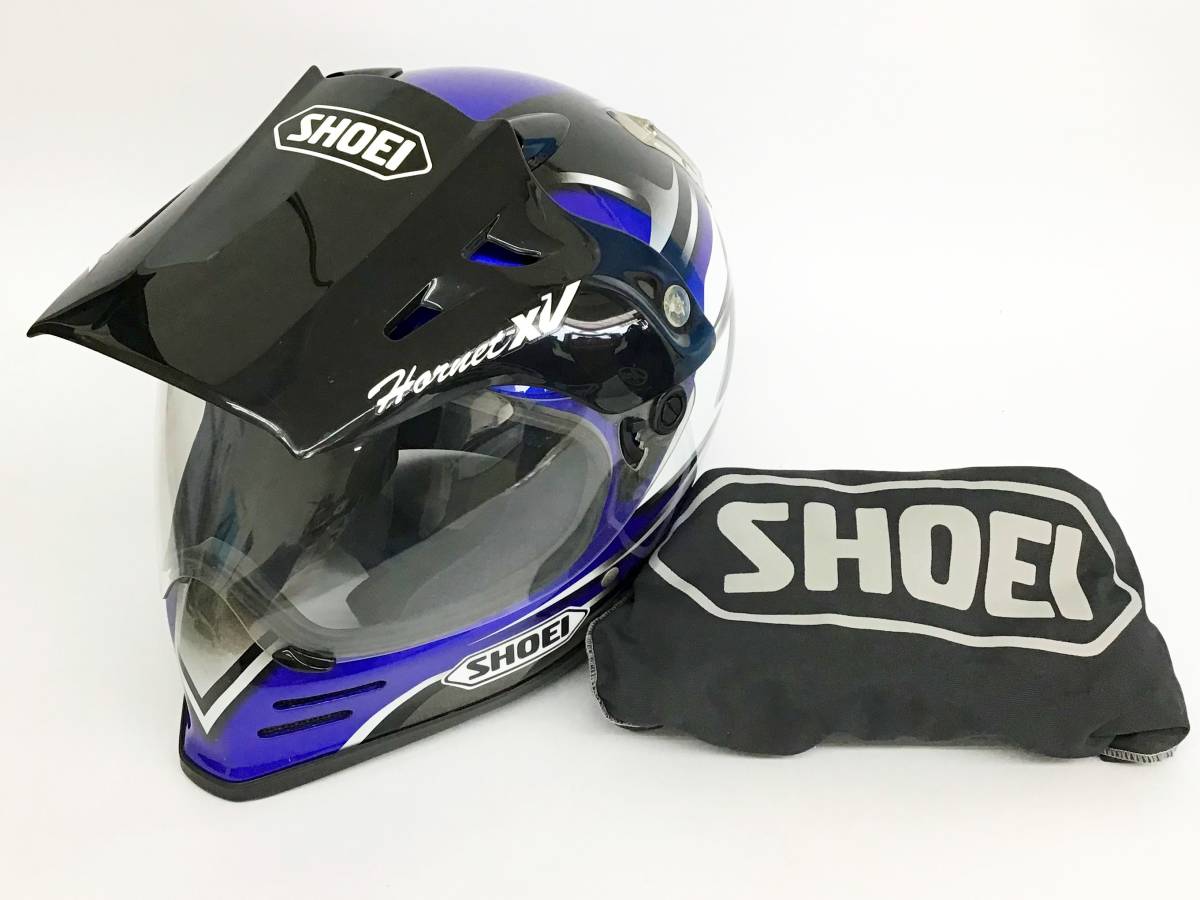 SHOEI ヘルメット HORNET XV Mサイズ 57-58cm フルフェイス オフロード 保存袋 シールド ホーネット バイク用品 オートバイ ショウエイ